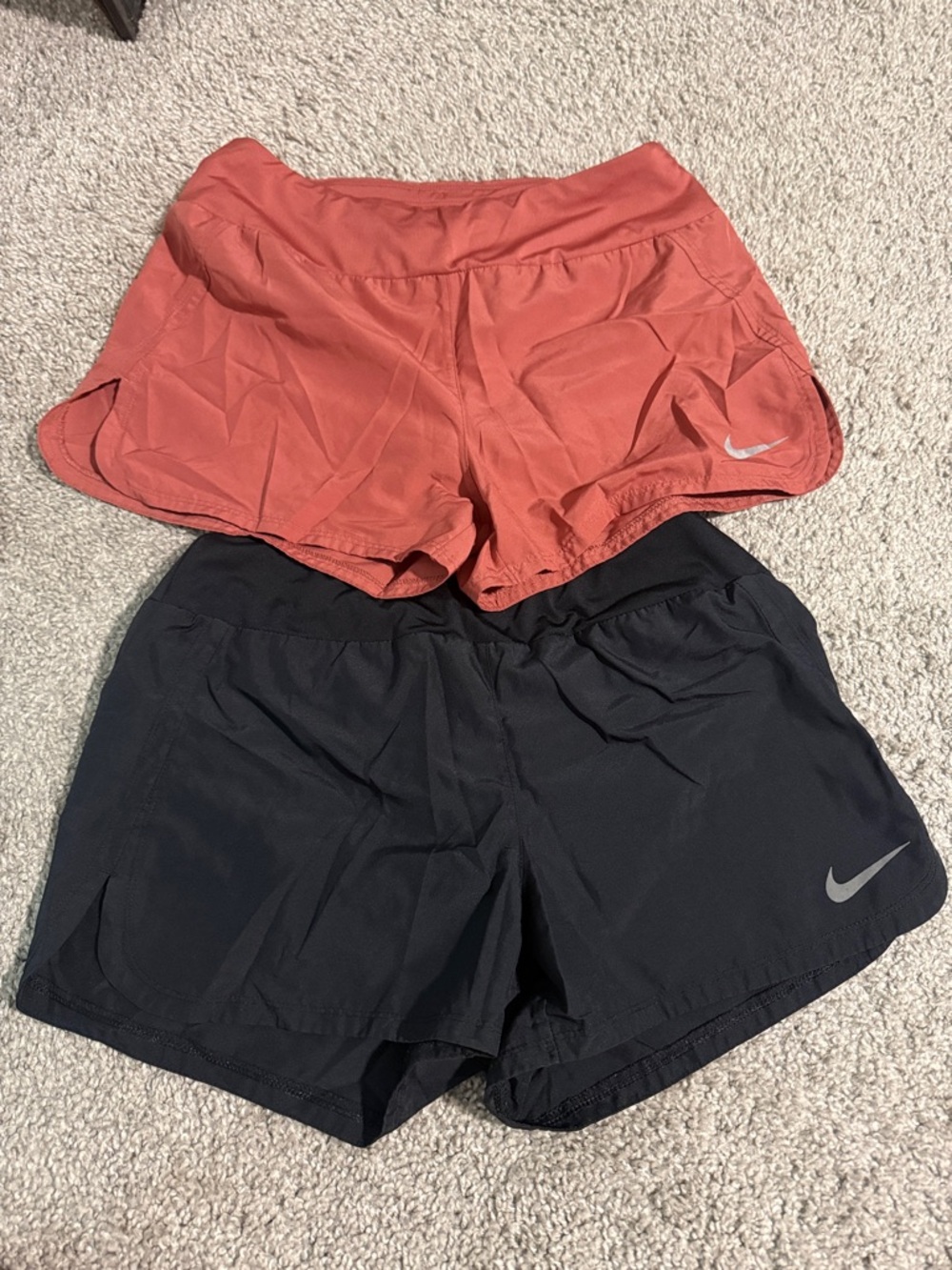 Nike Women's Athletic Running Shorts in Mauve and Black